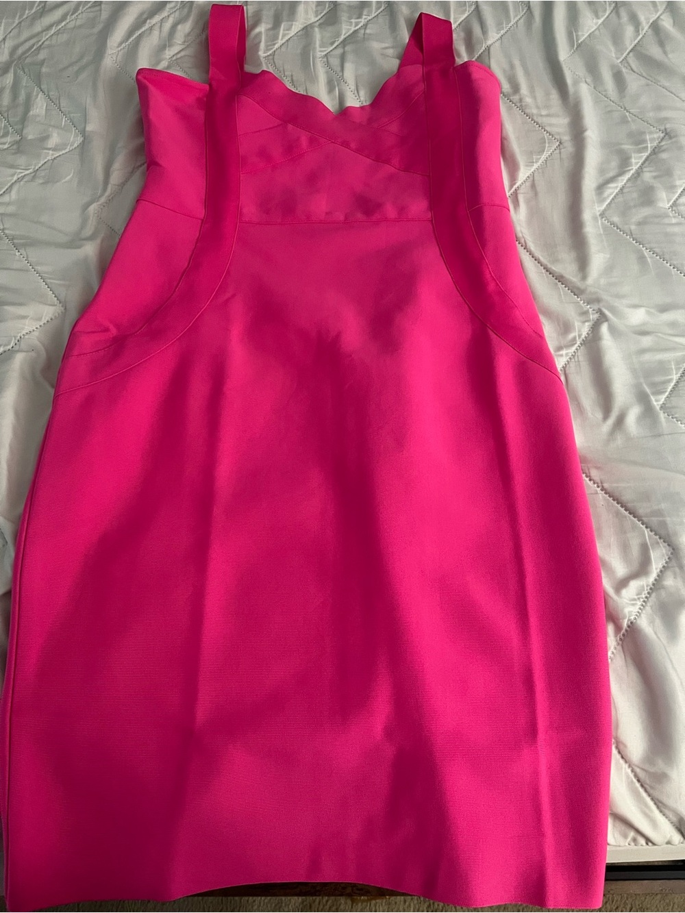 Fashion Nova Neon Pink Strappy Mini Dress